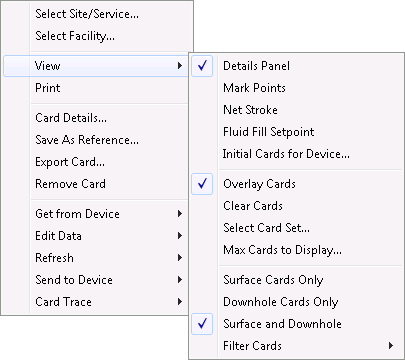 Run mode context menu